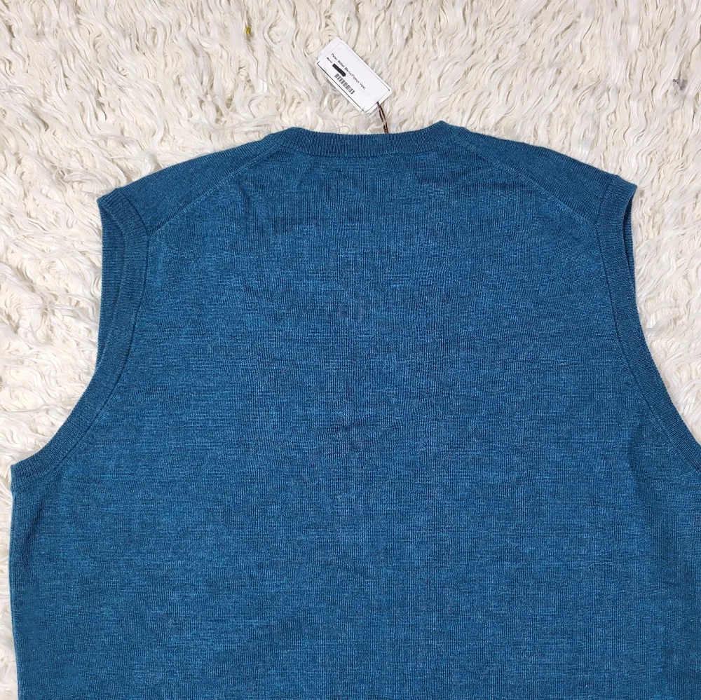 Peter Millar Sweater Vest Mens Medium Knit 100 % Merino Wool Blue Golf - Picture 11 of 16